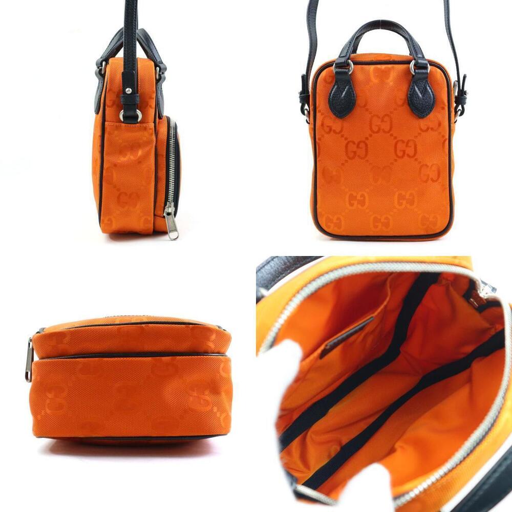 Gucci Shoulder GRID THE Bag OFF Orange Canvas